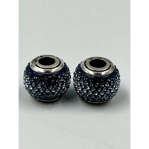 Brighton 2 Blue Crystal Bracelet Beads Charms New